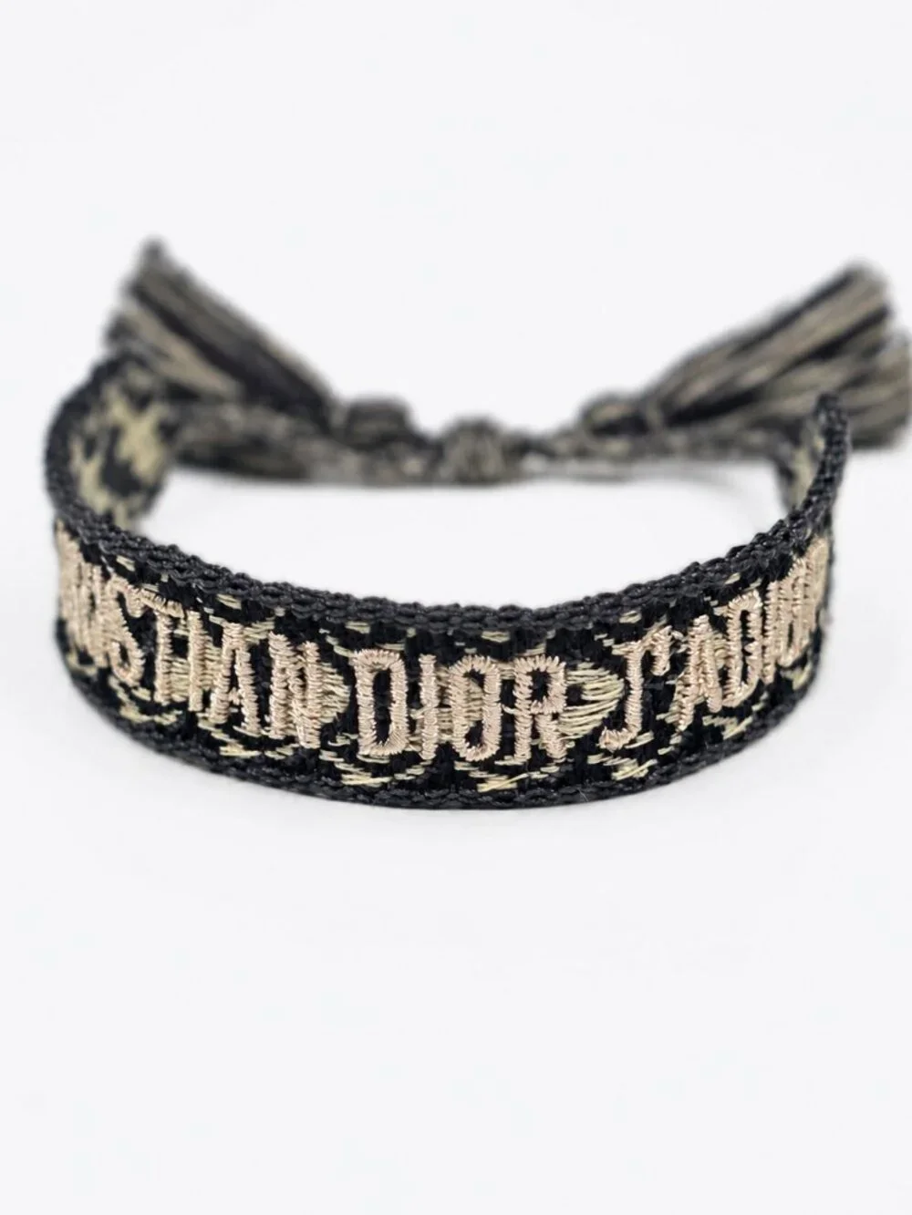 Christian Dior J’Adior Woven Friendship Bracelet – Navy/Cream - New